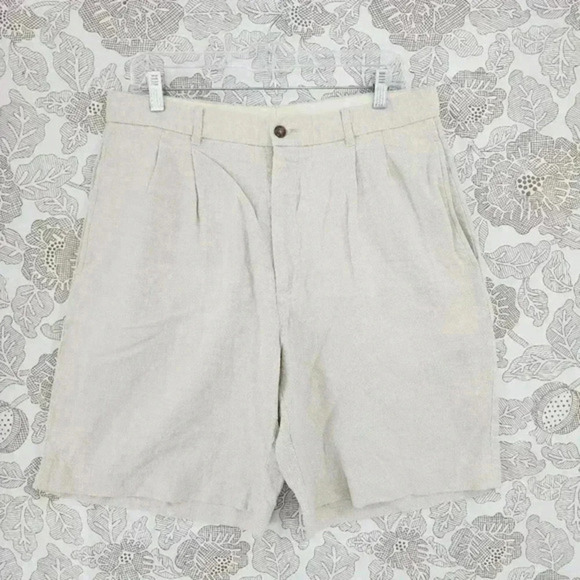Joesph‎ & lyman 100% Linen Pleated Men's 34x9 Beige 8056 - Picture 1 of 6